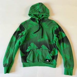 Adidas Men's Small Green Black Sweatshirt Hoodie